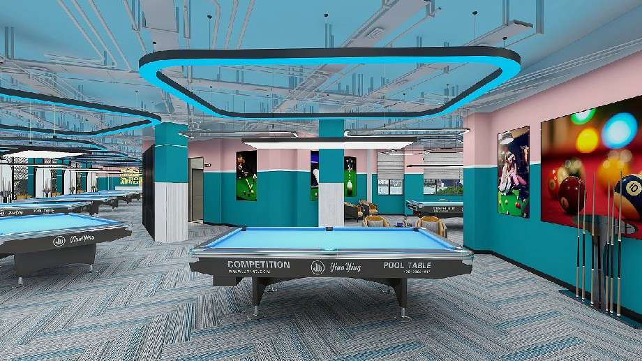 鄭州臺(tái)球俱樂部裝修設(shè)計(jì)效果圖