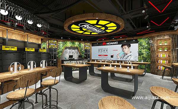 鄭州蘋果手機店裝修吊頂和展示設(shè)計