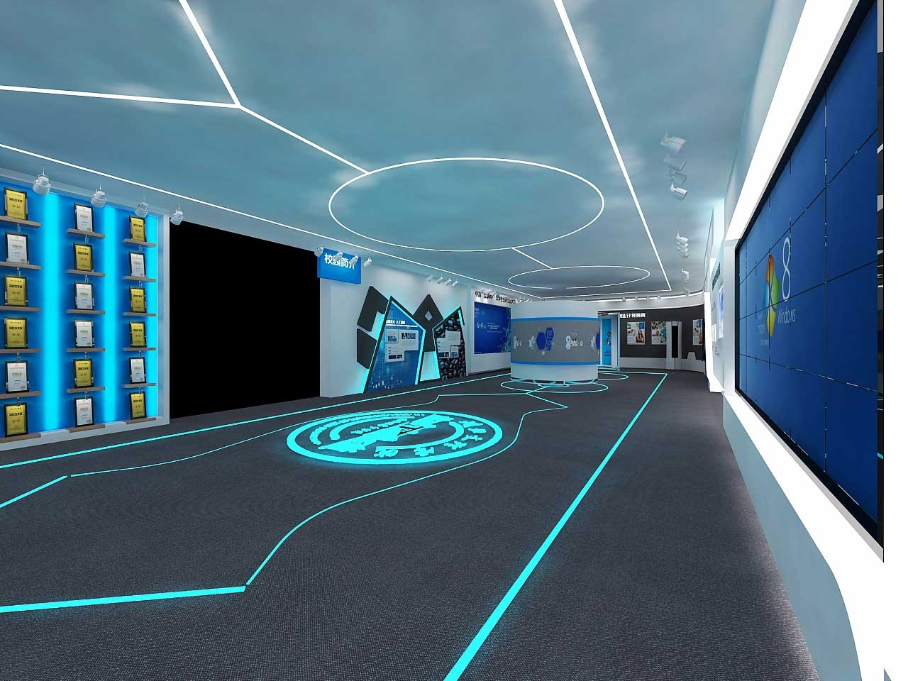 鄭州學校科技展館裝修設(shè)計效果圖