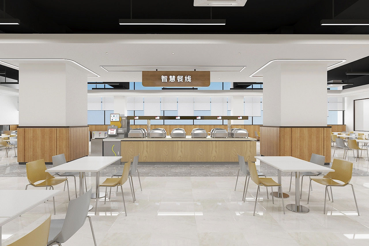 工廠員工食堂設計-廠區食堂裝修設計效果圖