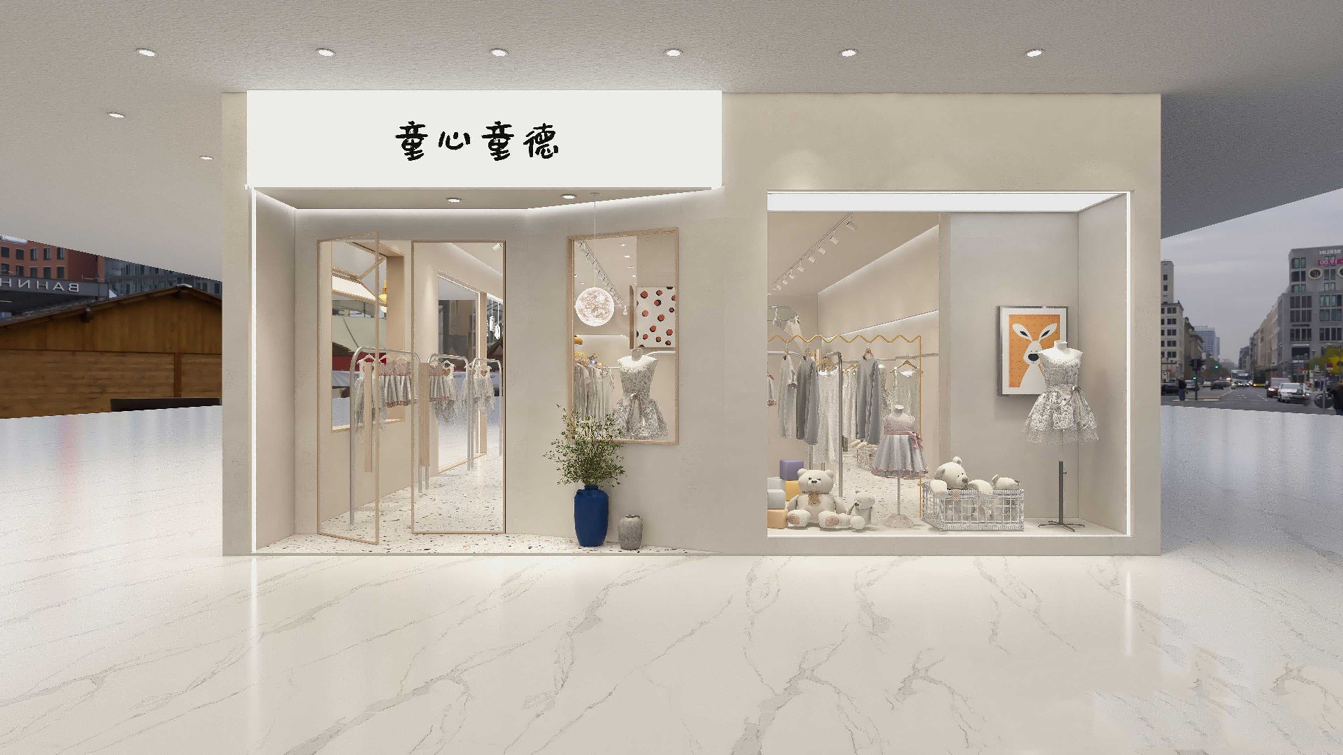 鄭州童裝店設(shè)計-童裝店鋪裝修設(shè)計效果圖