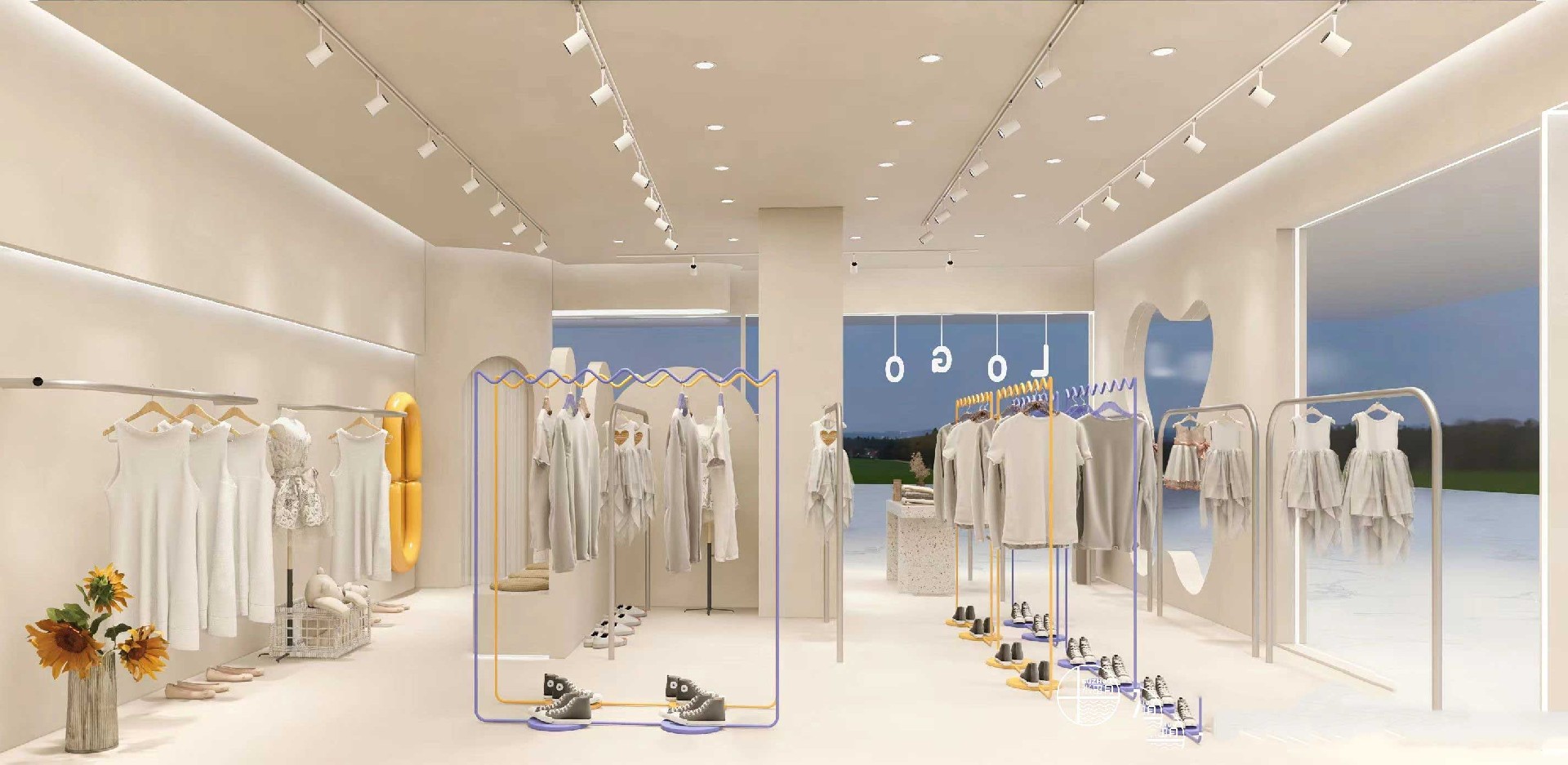 鄭州童裝店設(shè)計-童裝店鋪裝修設(shè)計效果圖