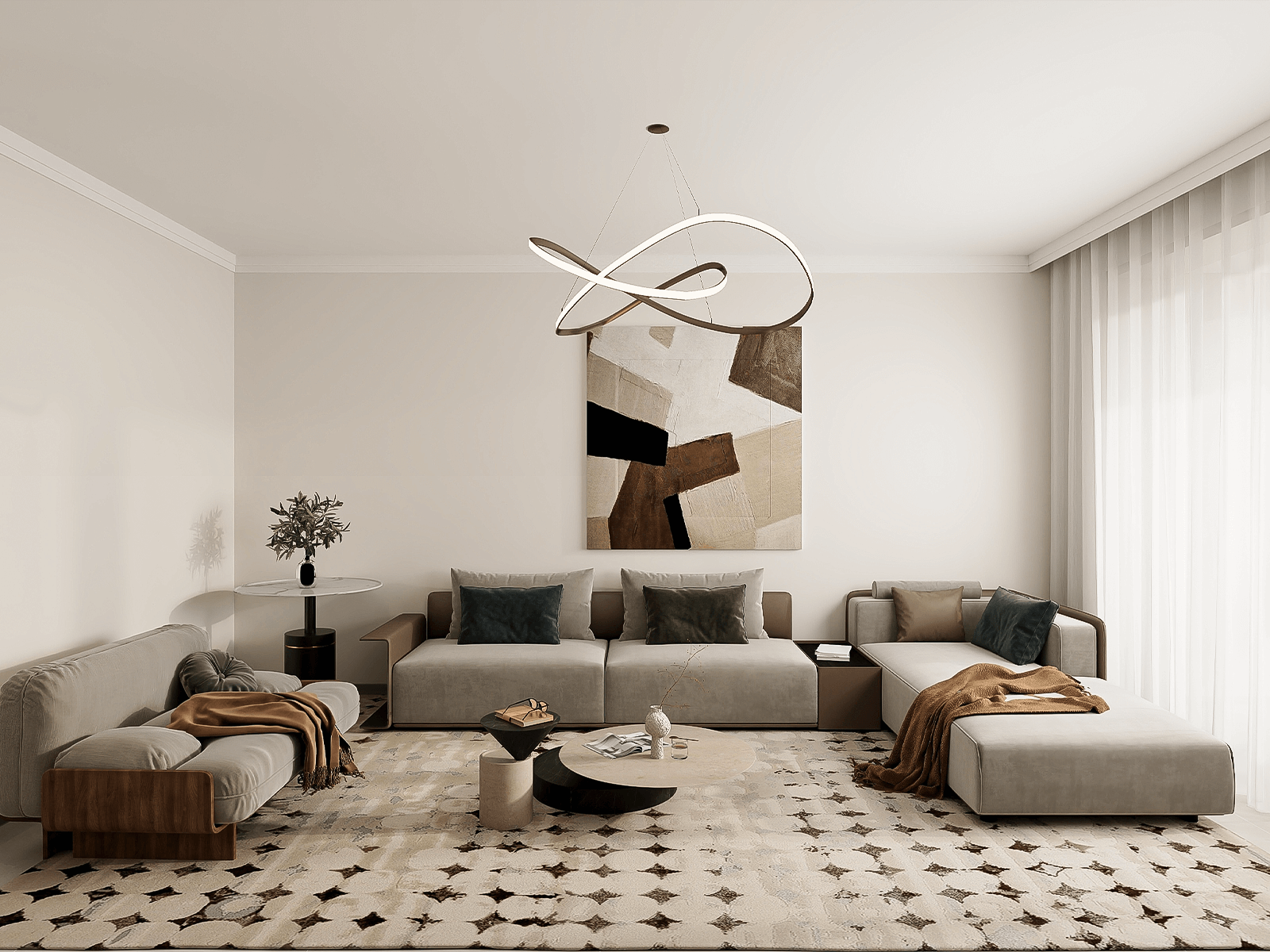 135平米現(xiàn)代風格三居室裝修設計效果圖