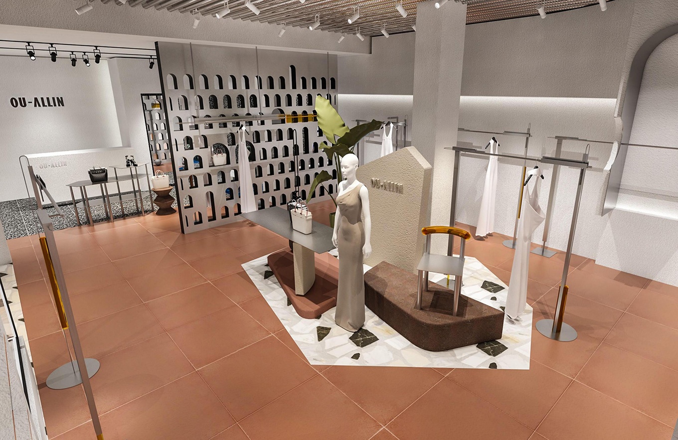 130平米包包專(zhuān)賣(mài)店設(shè)計(jì)裝修效果圖