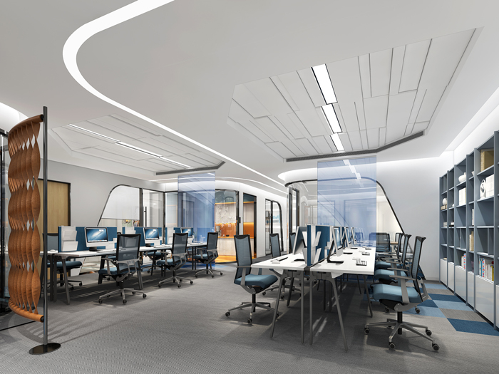 400平米辦公空間設(shè)計效果圖
