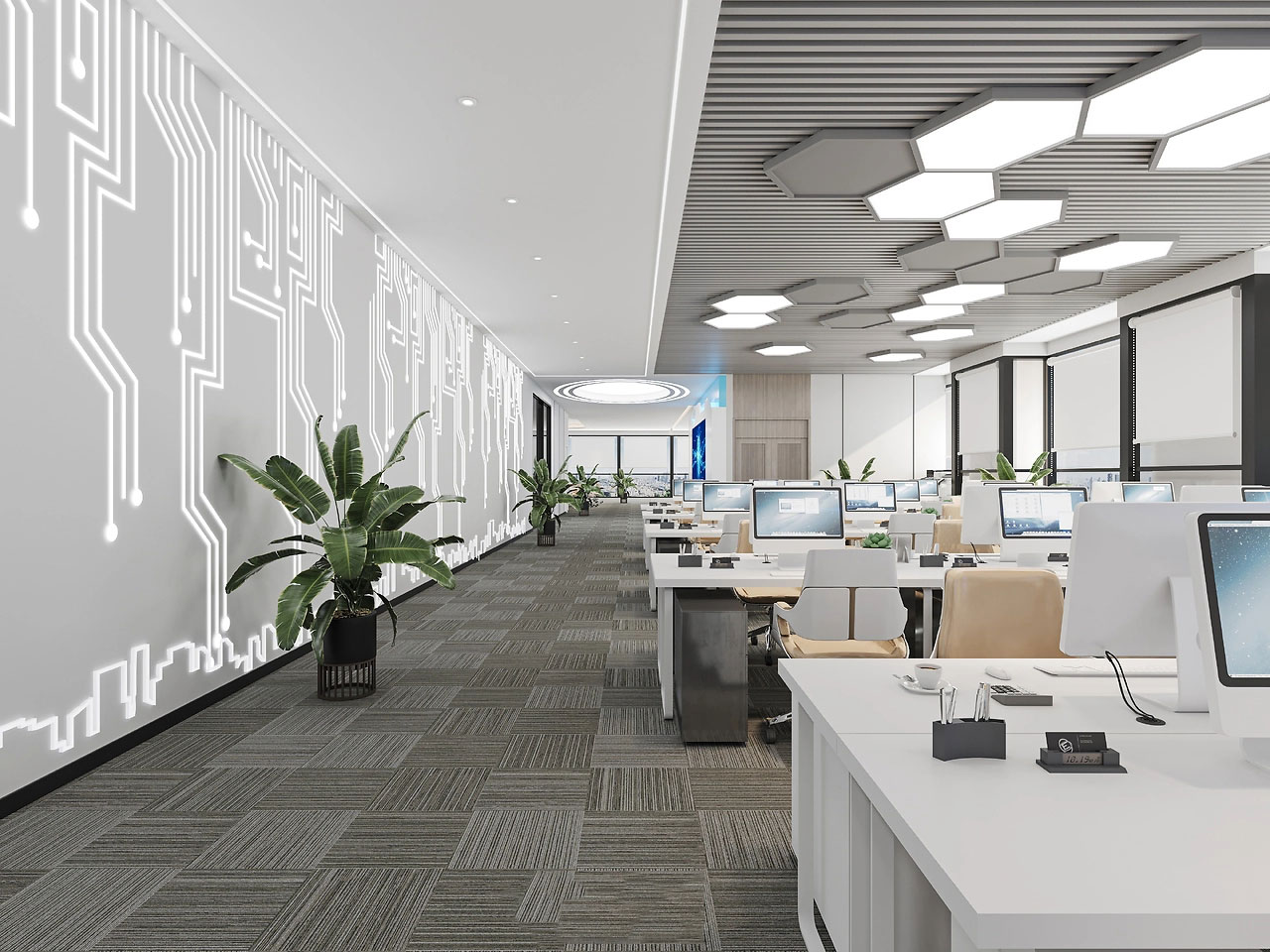 315平米科技公司辦公室設(shè)計裝修效果圖