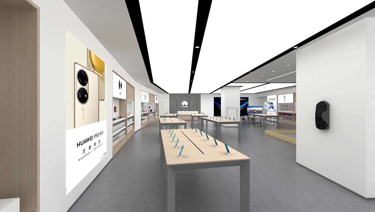 350平米洛陽華為手機體驗店設(shè)計效果圖