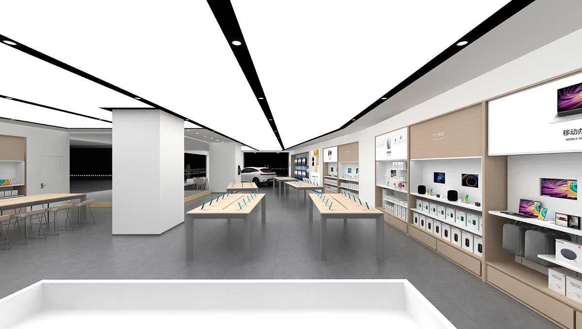 350平米洛陽華為手機體驗店設(shè)計效果圖
