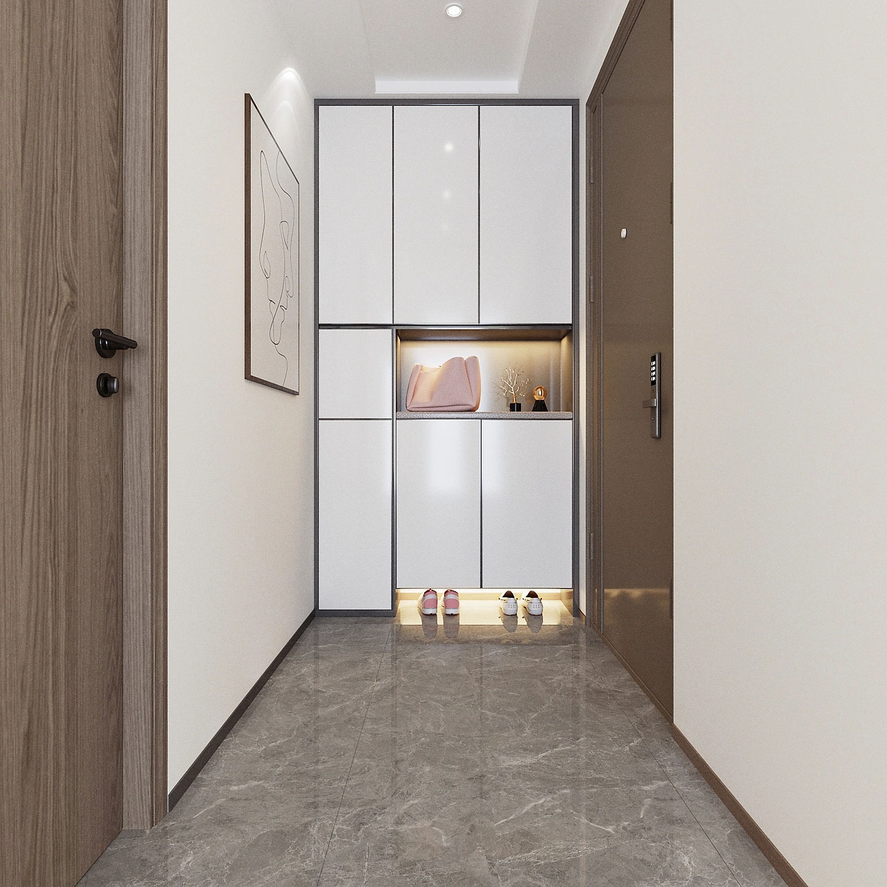 中原宸院123平米現(xiàn)代風格三居室裝修效果圖