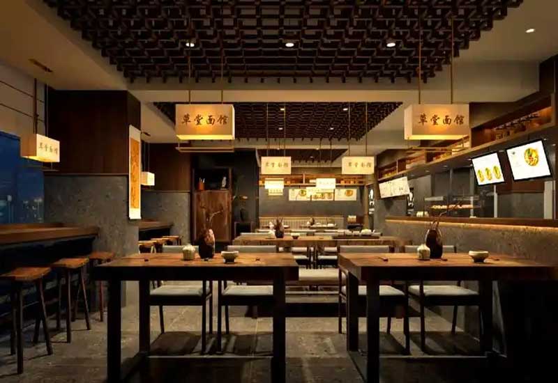 鄭州面館裝修設計的餐桌高度：符合人體工學的吃面姿勢