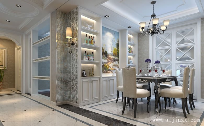 精致優(yōu)美歐式風格淺色調(diào)大戶型裝修效果圖