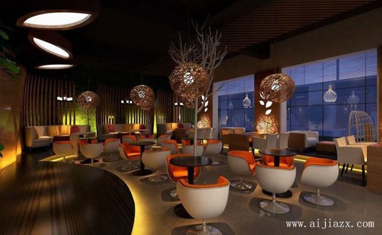 潮流時(shí)尚的音樂主題餐館大廳裝修效果圖