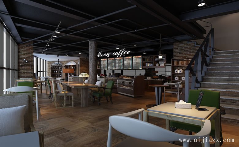 復古浪漫的咖啡廳情侶區(qū)裝修效果圖