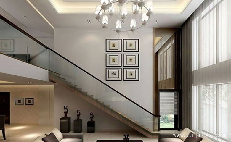 現(xiàn)代大方的簡(jiǎn)約歐式風(fēng)格雙層別墅一樓樓道裝修效果圖