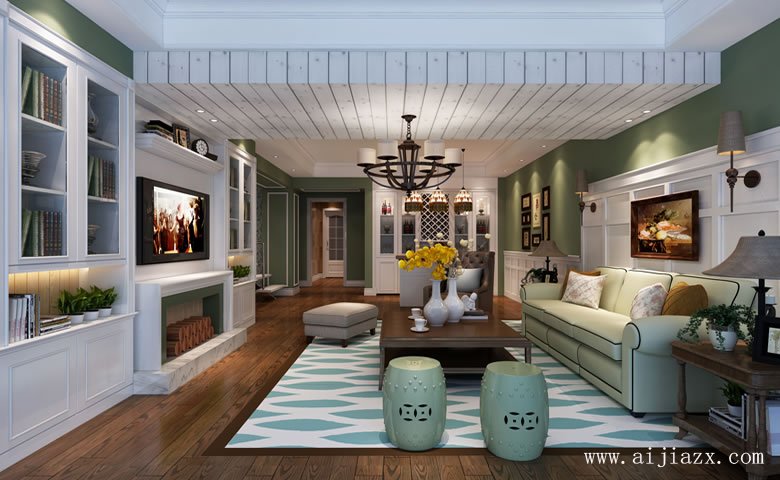 格局大方的簡(jiǎn)美風(fēng)格大戶型客廳裝修效果圖